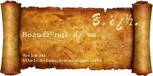 Bozsányi Éva névjegykártya