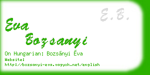 eva bozsanyi business card