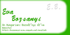 eva bozsanyi business card